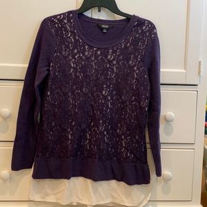 Verawang purple layered sweater